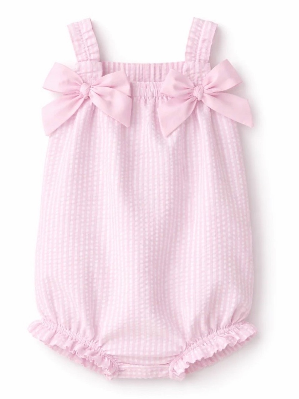 Lillie & Lilah Pink Sleeveless Bubble with “Caroline” Embroidery